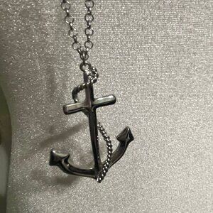 Costume Silver Anchor Necklace